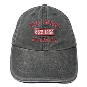 Gulf Shores Alabama Strapback Baseball Cap Gray One Size Old Dock Headwear